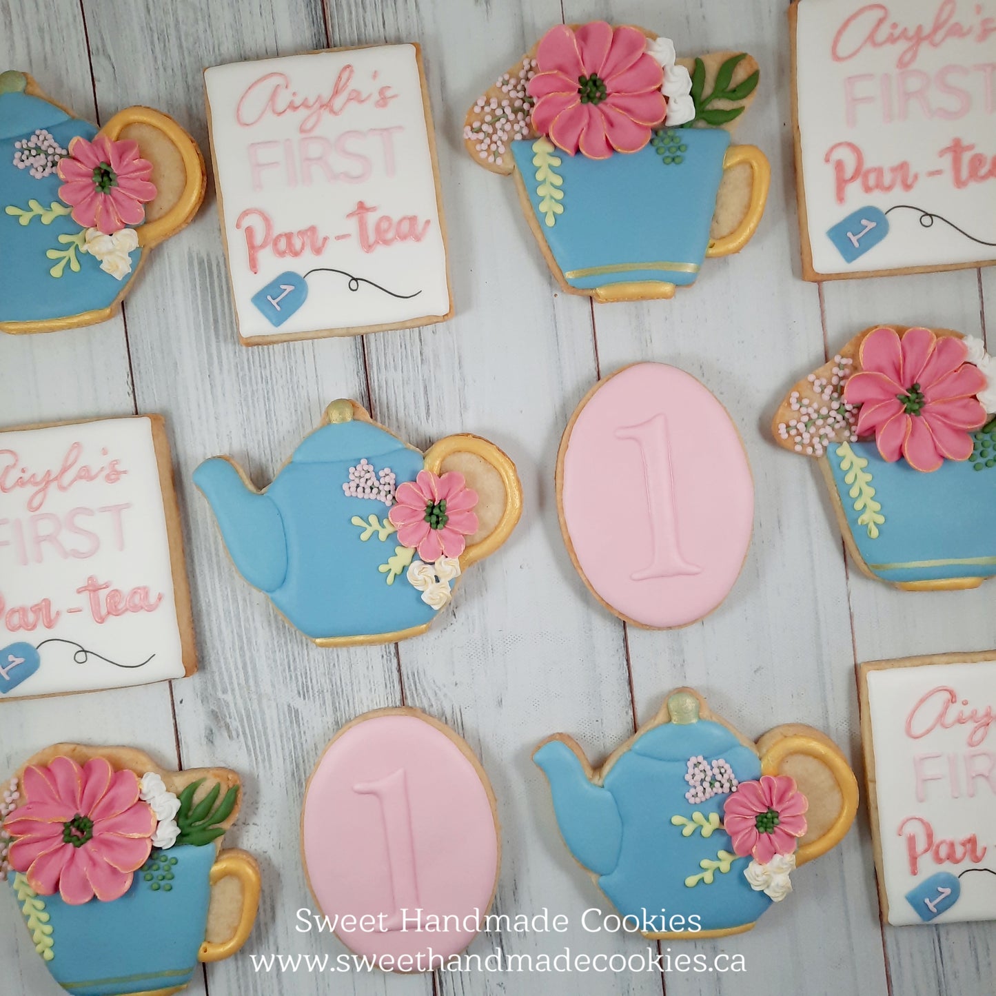 Tea Party Cookies for a 1st Birthday