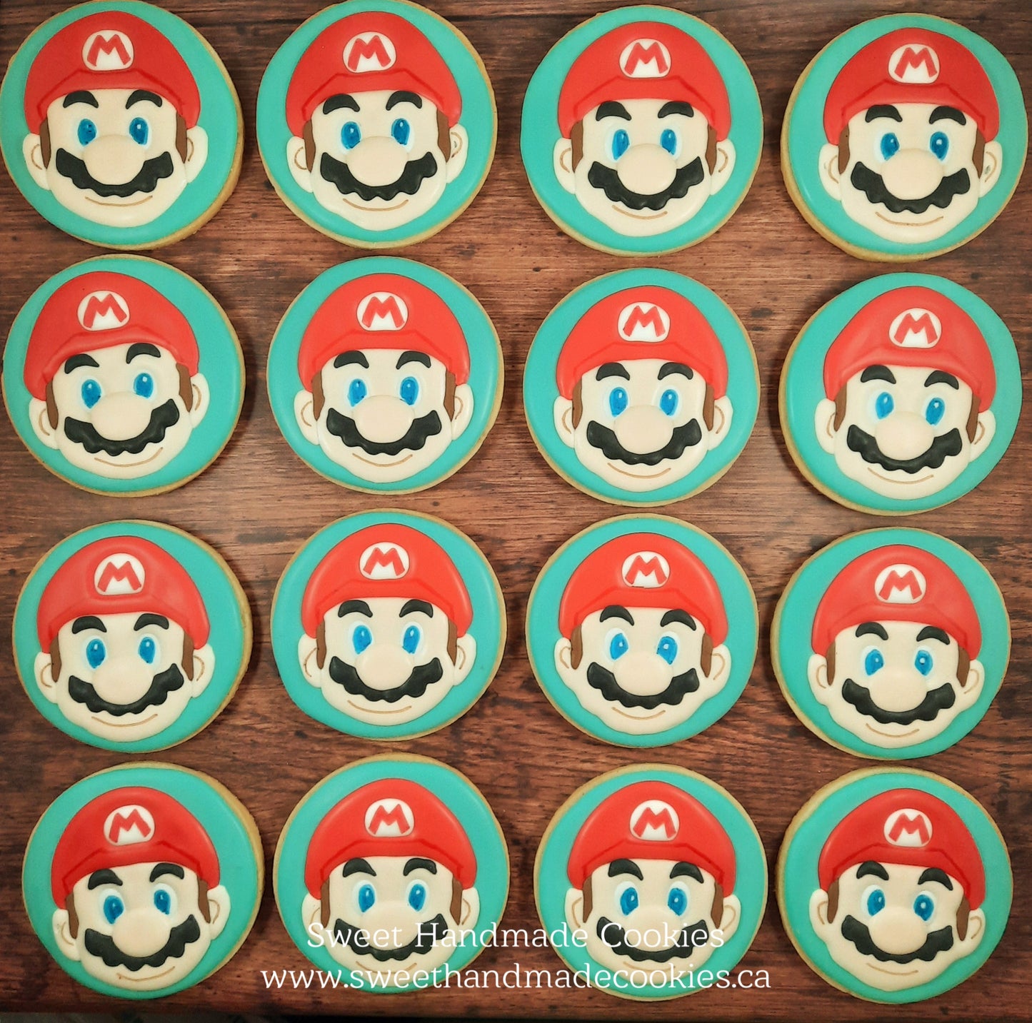 Super Mario Cookies on Teal