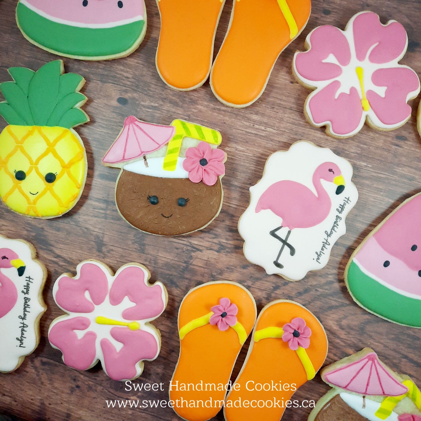 Tropical Themed Birthday Cookies for Adalyn