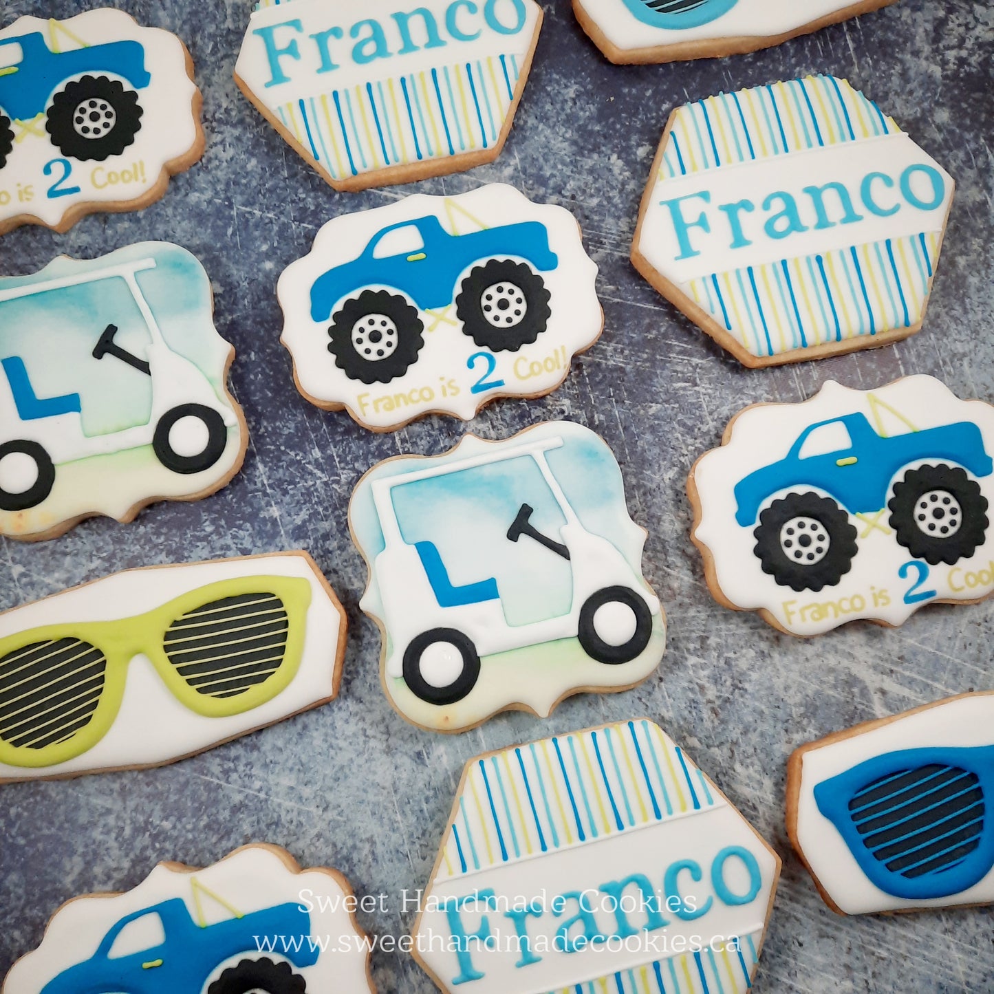 Two Cool Themed 2nd Birthday Cookies