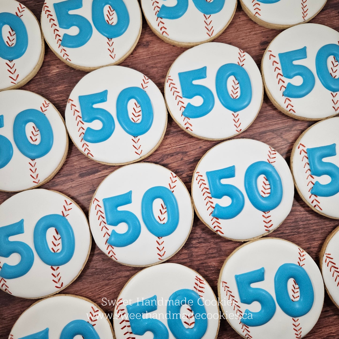Baseball Cookies for a 50th Birthday
