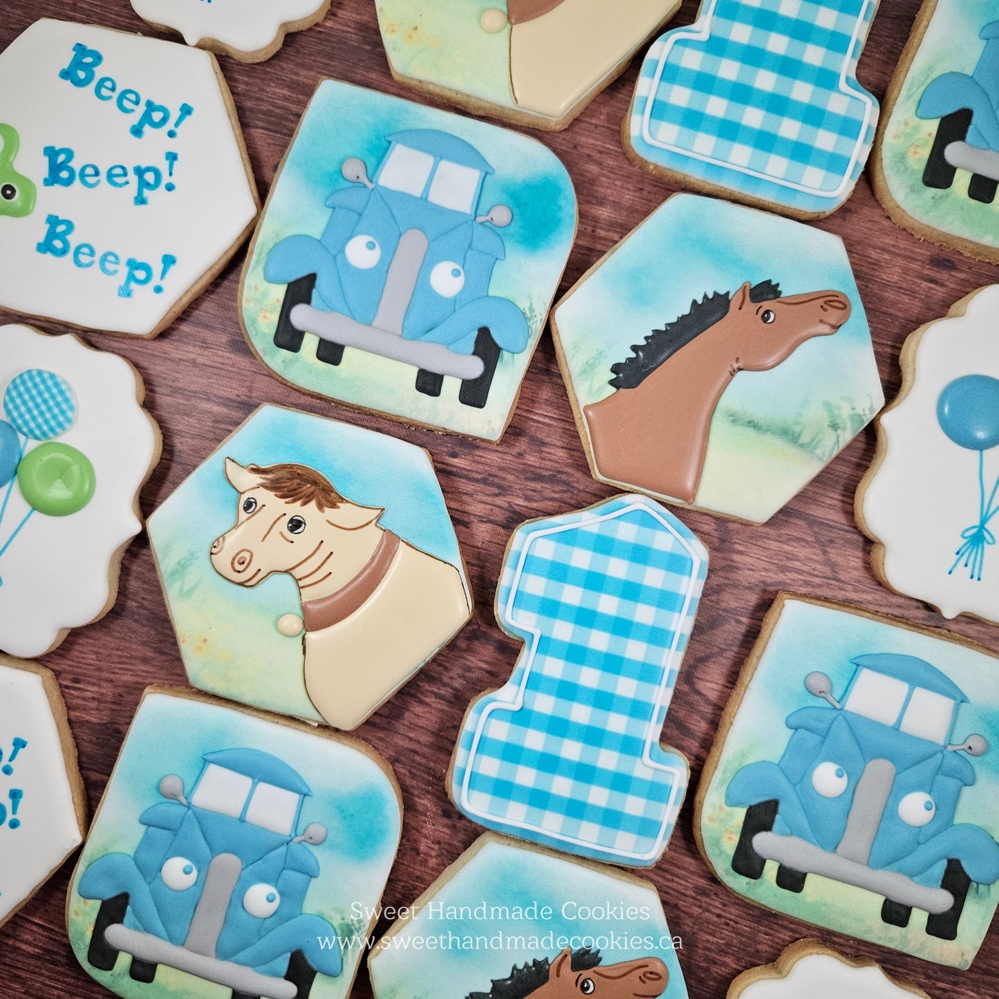 Little Blue Truck First Birthday Cookies
