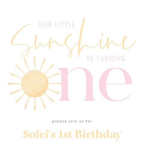 Sunshine Cookies for 1st Birthday