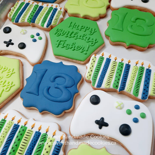 Gamer's 13th Birthday Cookies