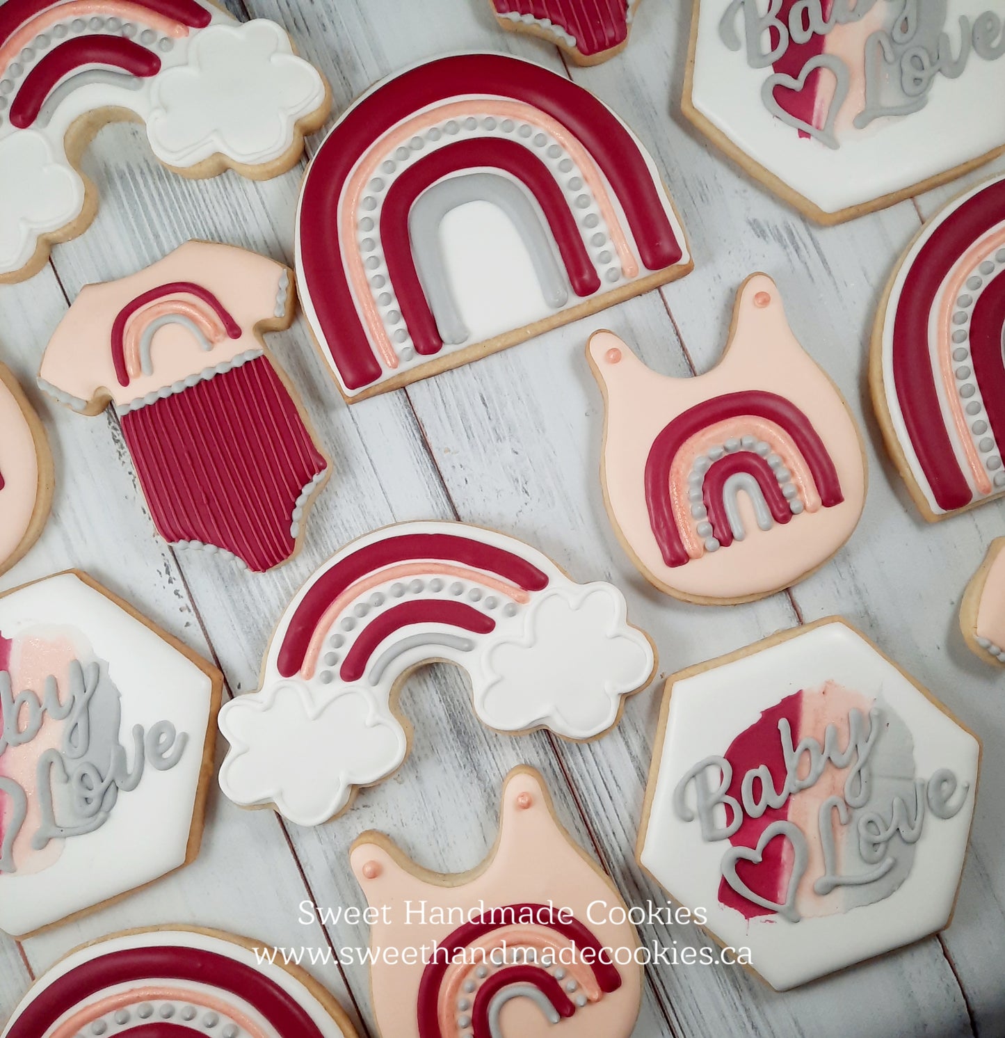 Baby Shower Cookies - Rainbow Baby Love