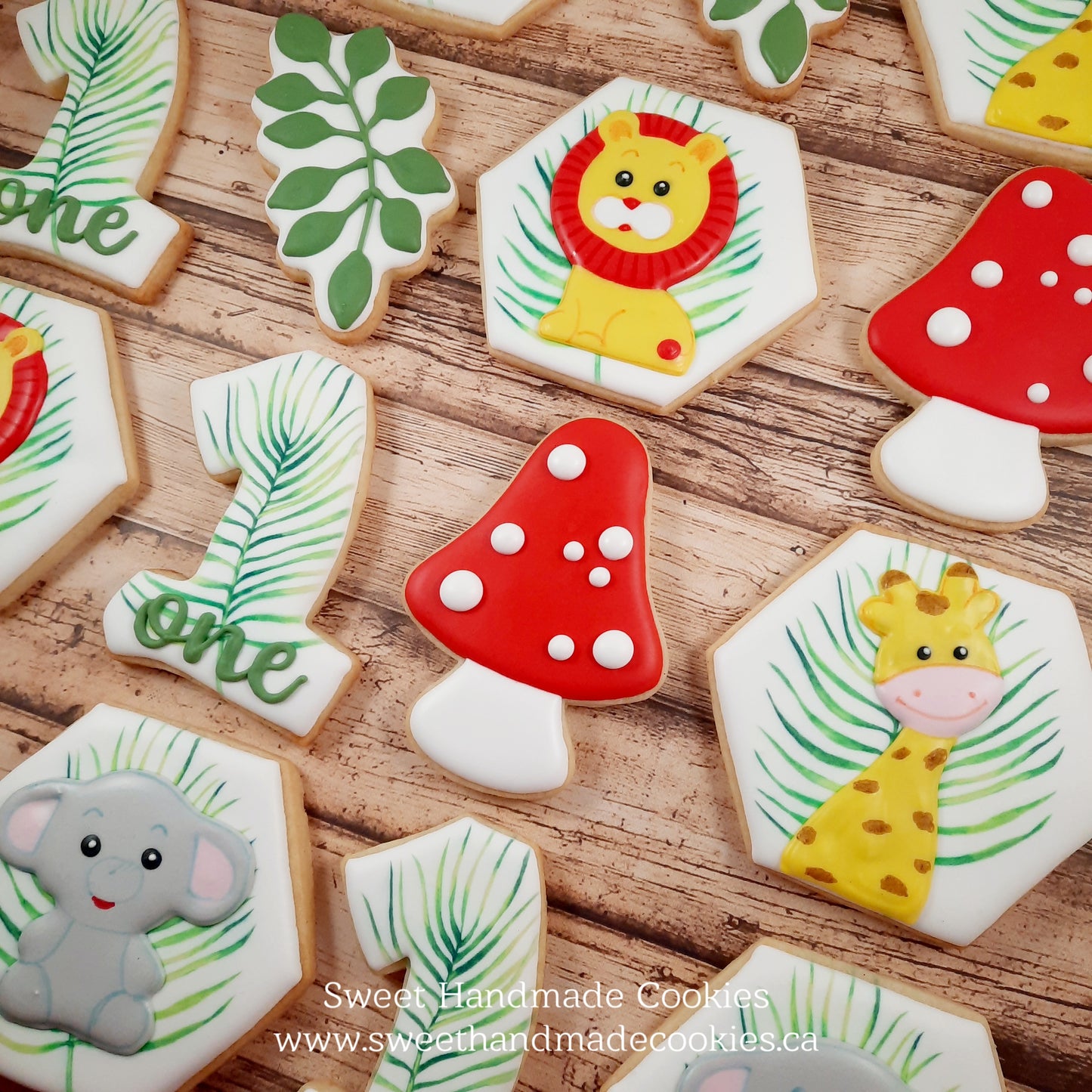 Jungle Animal First Birthday Cookies