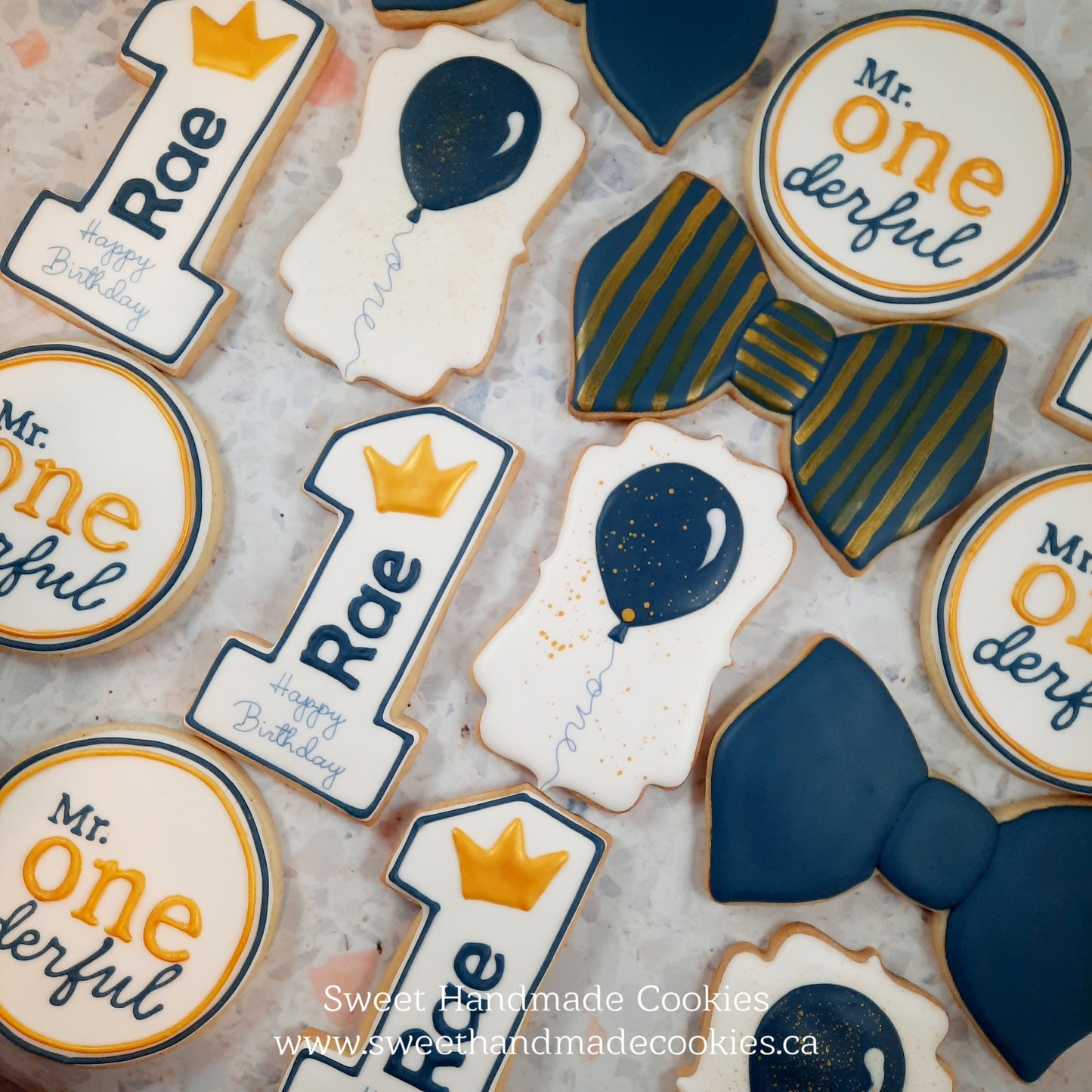 Mr. Onederful 1st Birthday Cookies for Rae