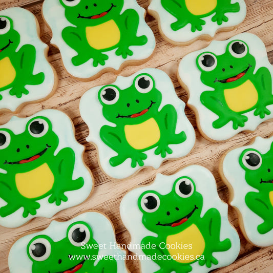 Frog Cookies for a First Birthday