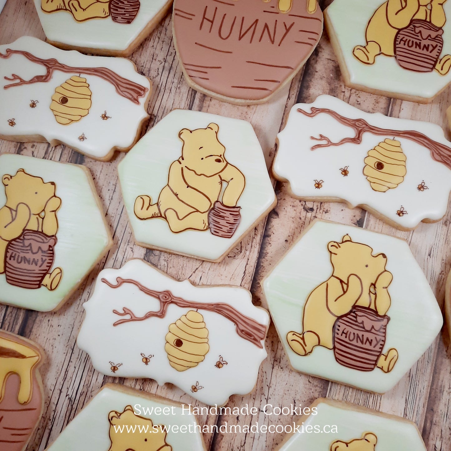 Baby Shower Cookies - Winnie the Pooh with a Touch of Green