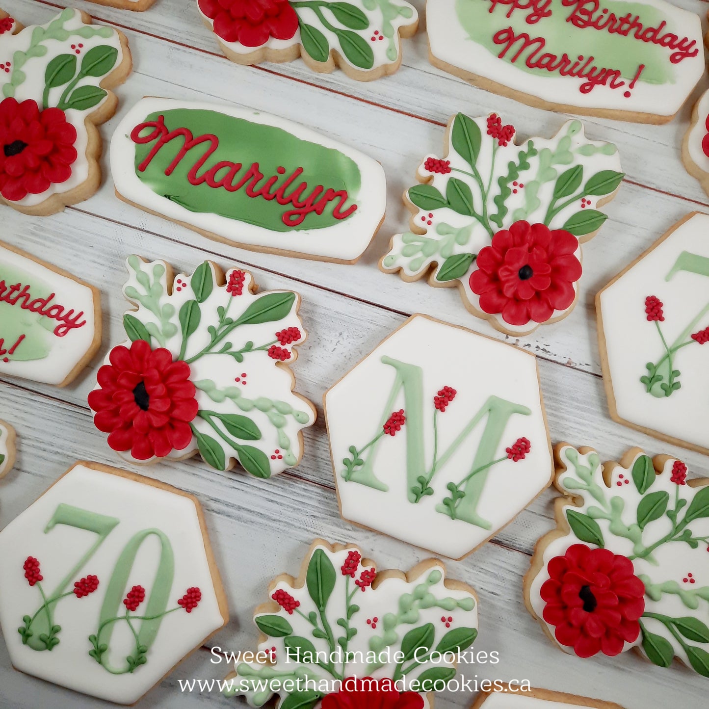 70th Floral Birthday Cookies