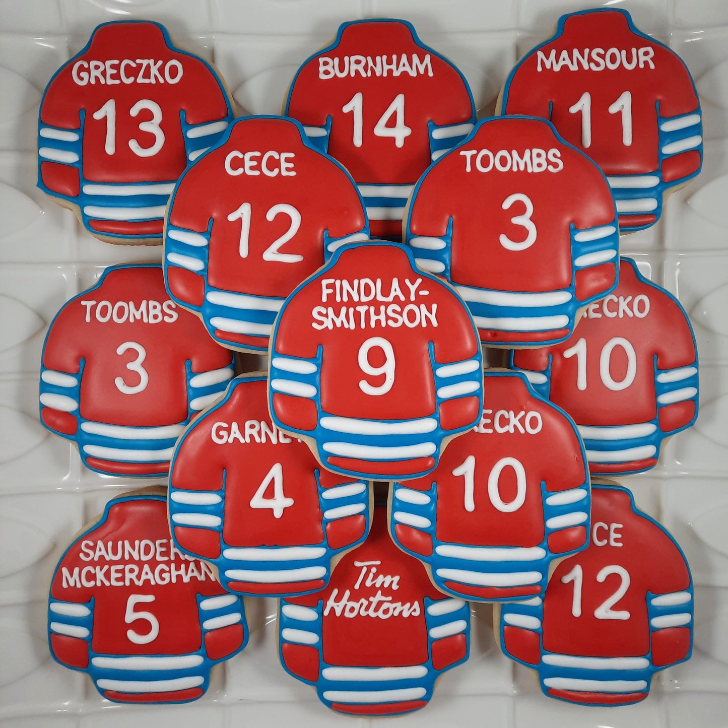 Hockey Jersey Cookies - Tim Horton's League
