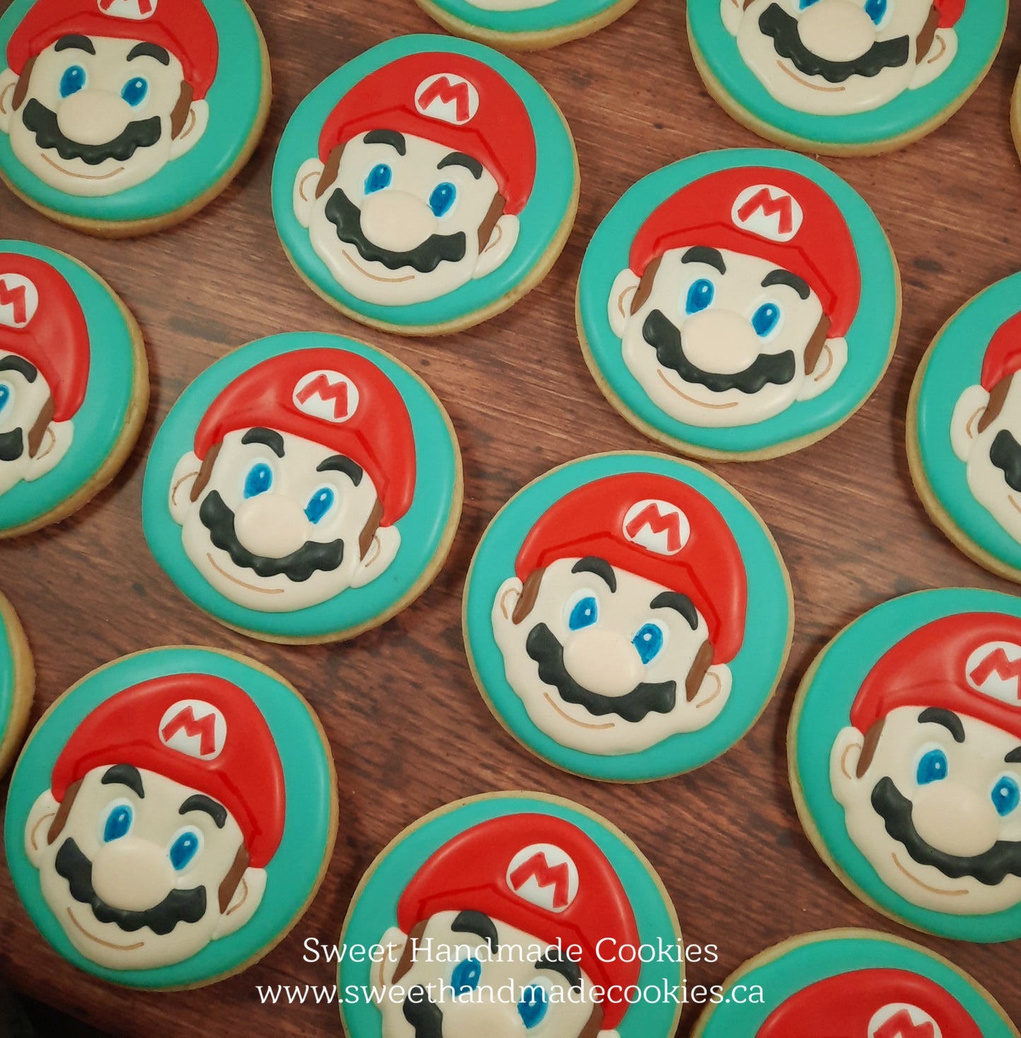 Super Mario Cookies on Teal