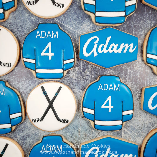 Hockey Birthday Cookies for Adam