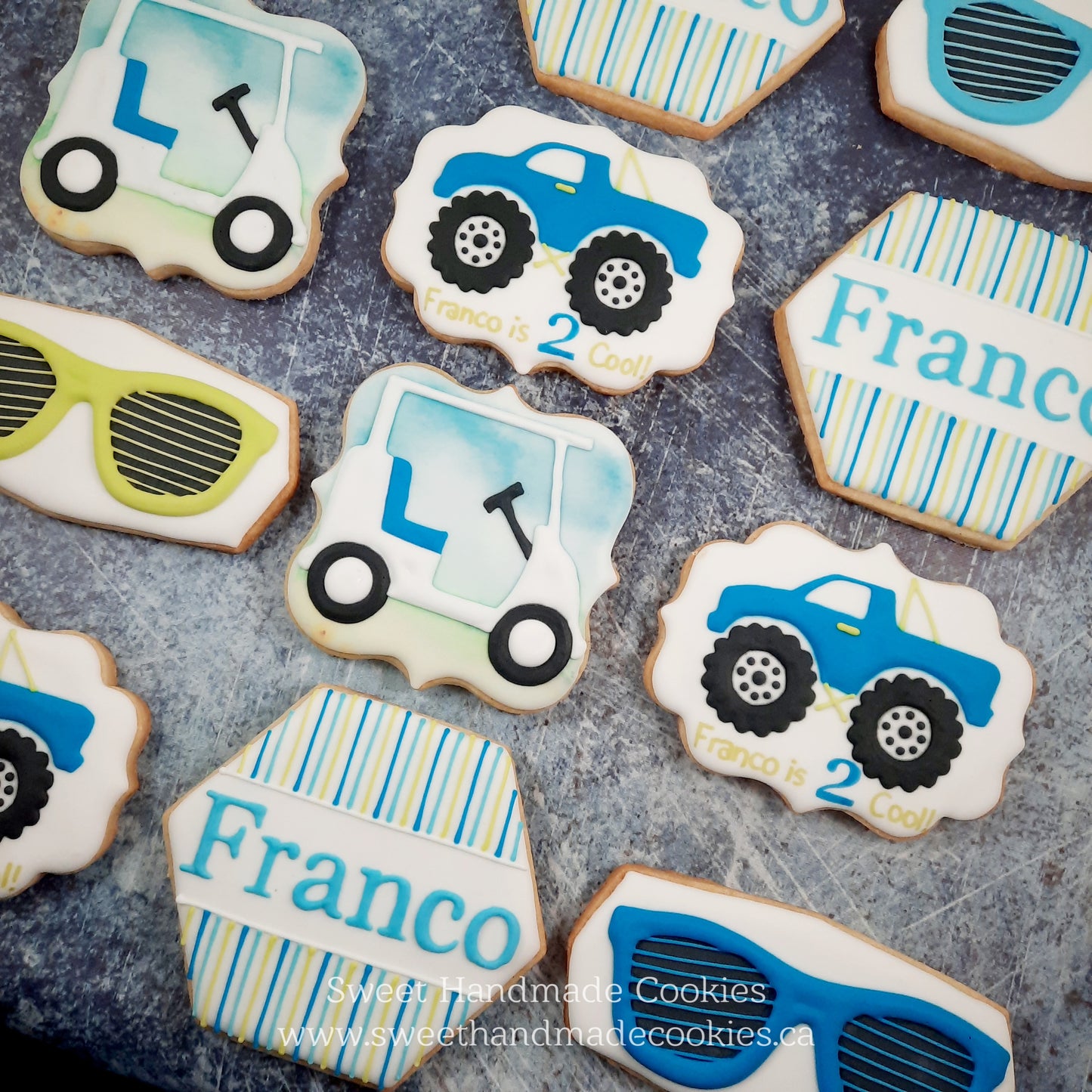 Two Cool Themed 2nd Birthday Cookies