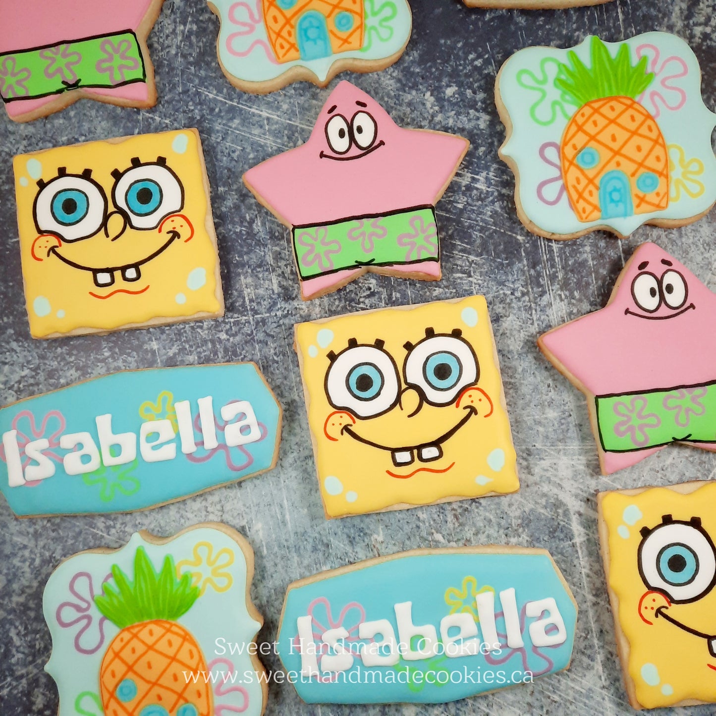 SpongeBox SquarePants Birthday Cookies