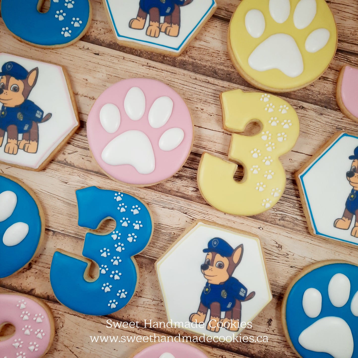 Paw Patrol Cookies for a 3rd Birthday