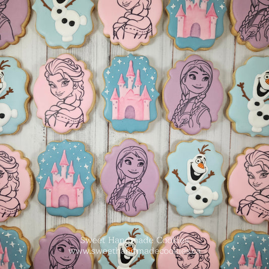 Frozen Themed Cookies with Castle