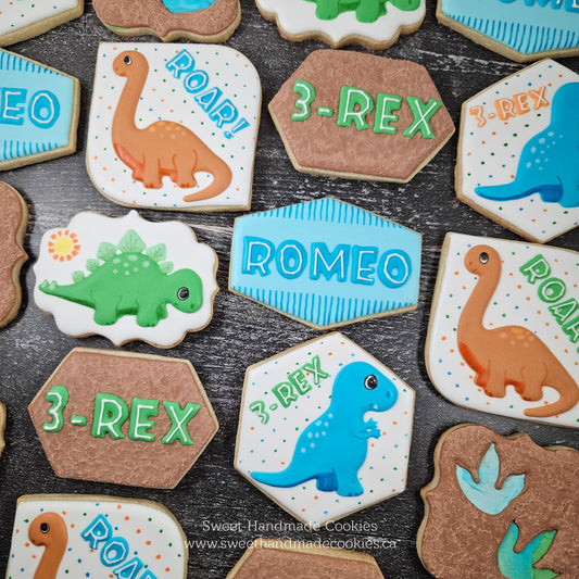 Dinosaur Cookies for Romeo's 3-Rex Birthday Party