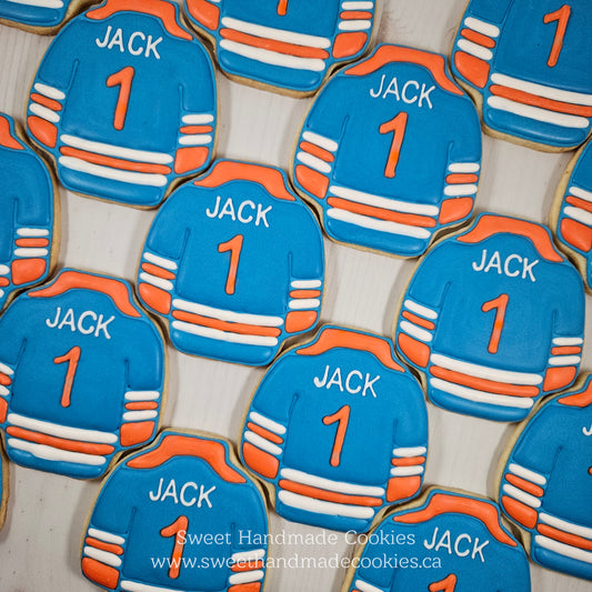 Hockey Jersey Cookies for Jack's First Birthday