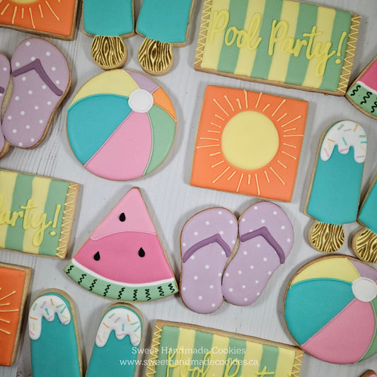 Pool Party Themed Cookies