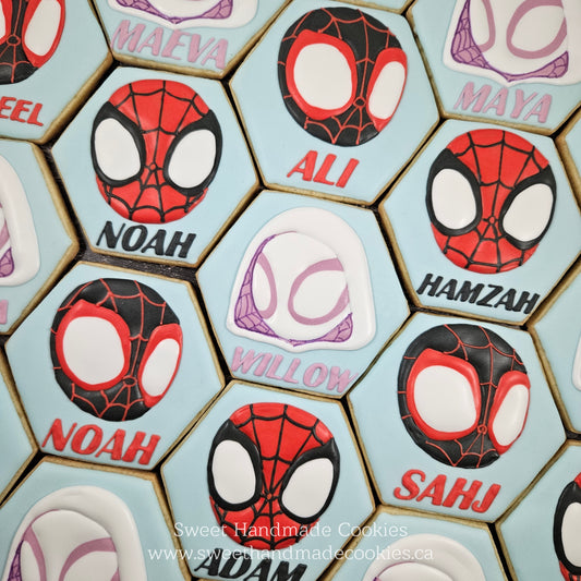 Spidey & Friends Customized Birthday Cookies