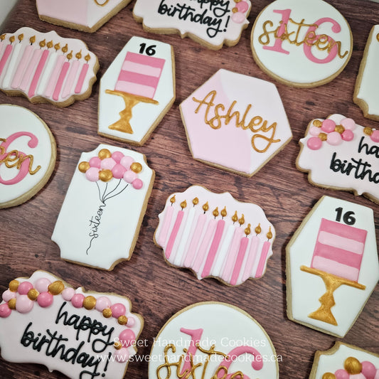 16th Birthday Cookies for Ashley