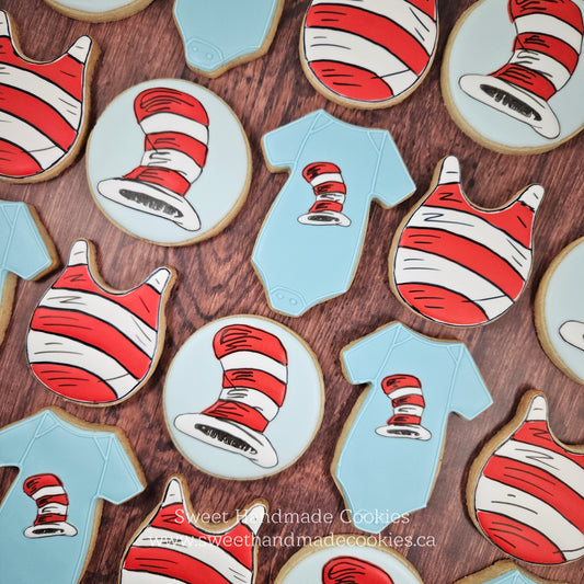 Baby Shower Cookies - Cat in the Hat/Dr. Seuss