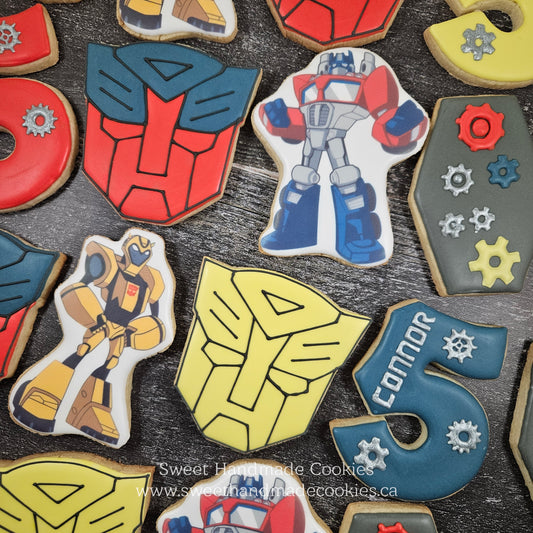 Transformers Themed Cookies for a Fifth Birthday