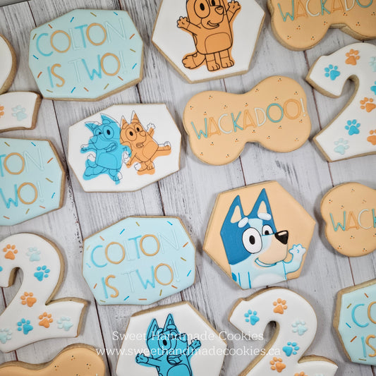 Bluey Themed Cookies for a 2nd Birthday
