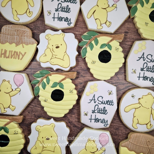 Baby Shower Cookies - Winnie the Pooh in Pinks