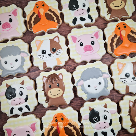 Barnyard Animal First Birthday Cookies