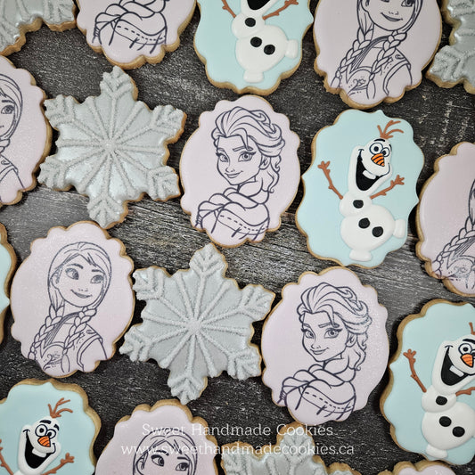 Frozen Themed Cookies in Silver