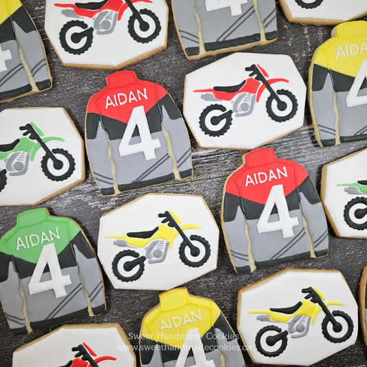Dirt Bike and Jacket Cookies for Aiden's 4th Birthday