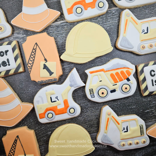 Construction Themed 1st Birthday Cookies