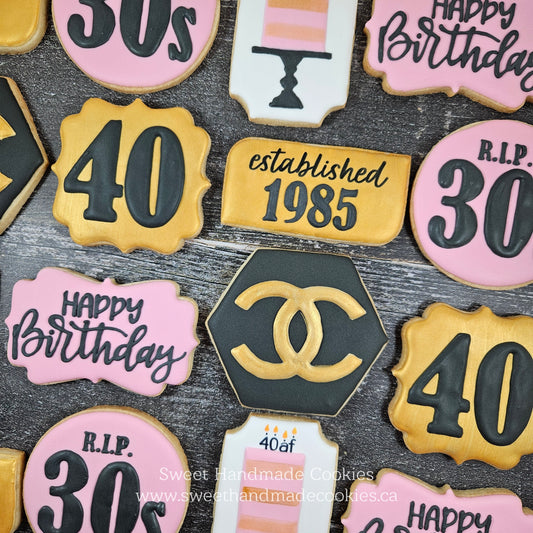 40th Birthday Cookies, R.I.P. 30s