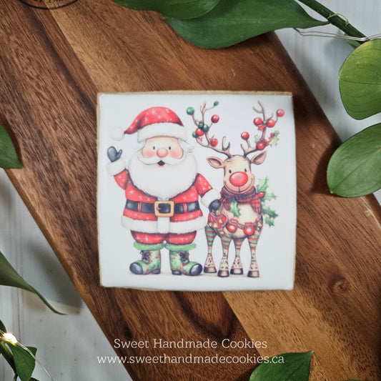 Santa with Reindeer Cookie (option 1)