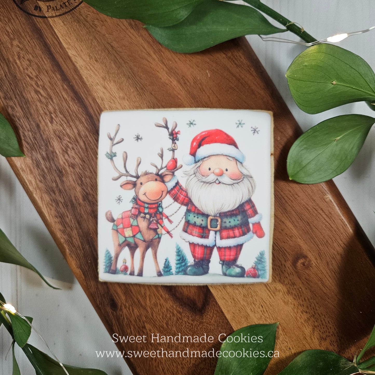 Santa with Reindeer Cookie (option 2)