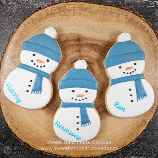 Large Snowman Cookie (sold individually, PERSONALIZED)