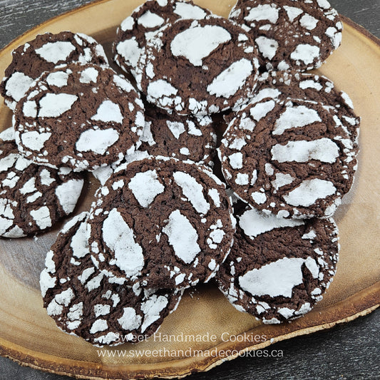 Chocolate Crackle Cookies (4 cookie set)