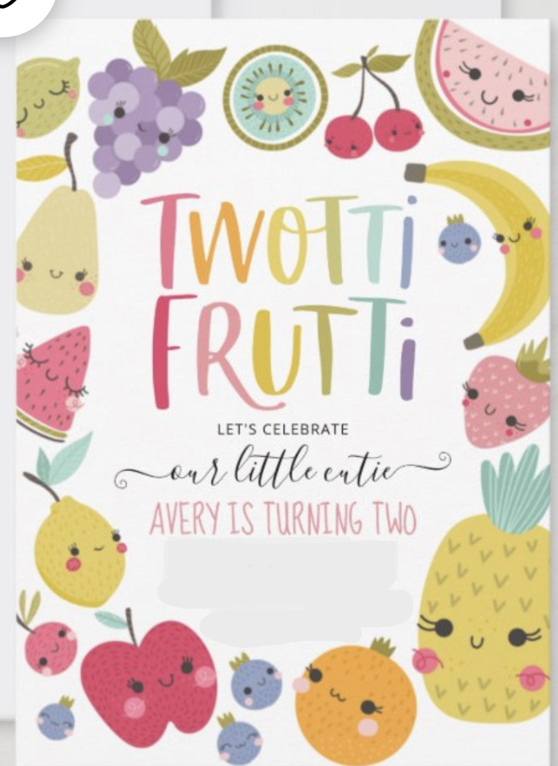 Twotti Frutti 2nd Birthday Cookies