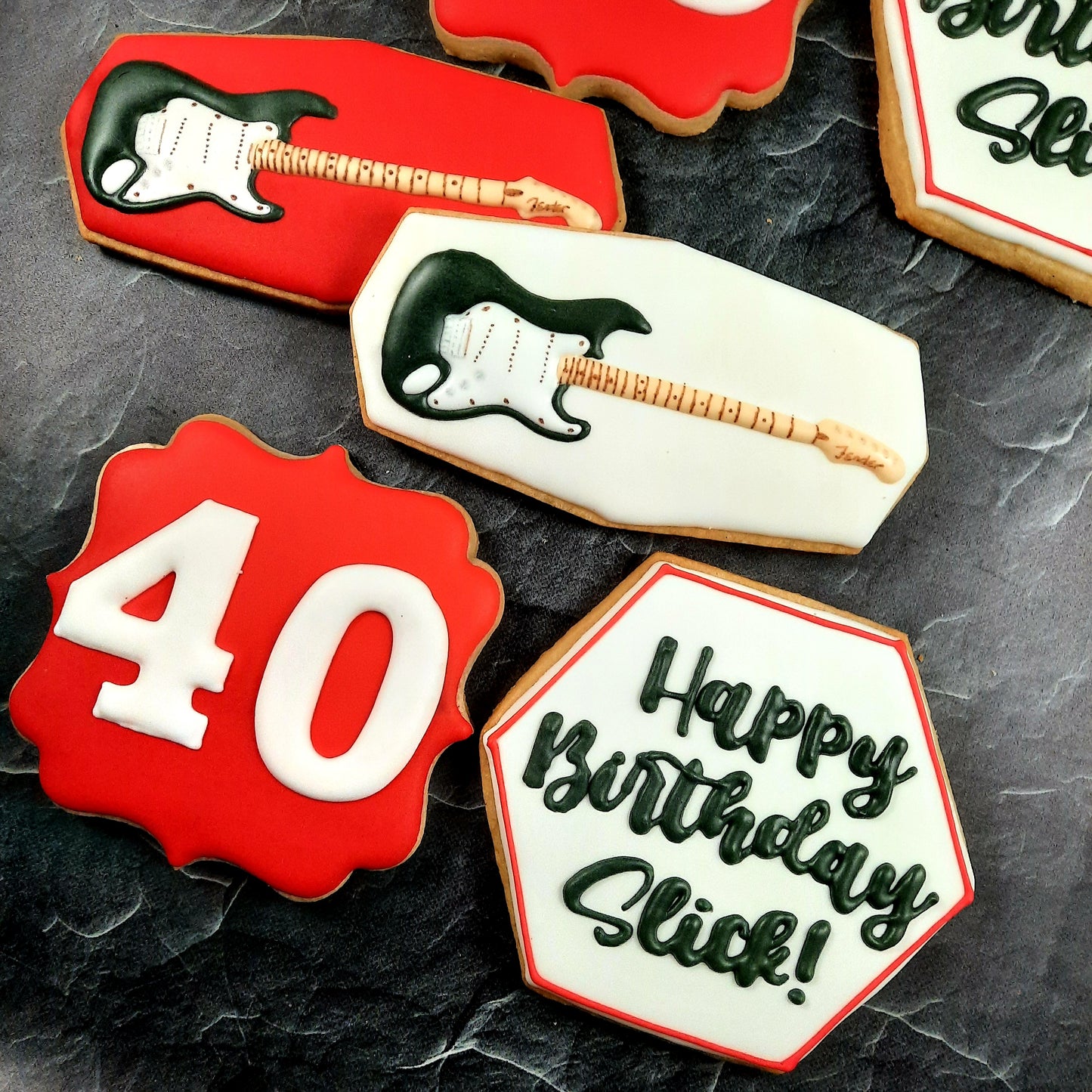 Fender Guitar 40th Birthday Cookies