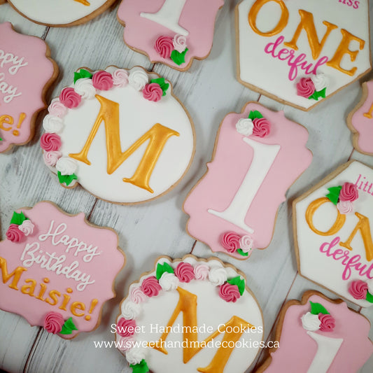 Little Miss Onederful First Birthday Cookies