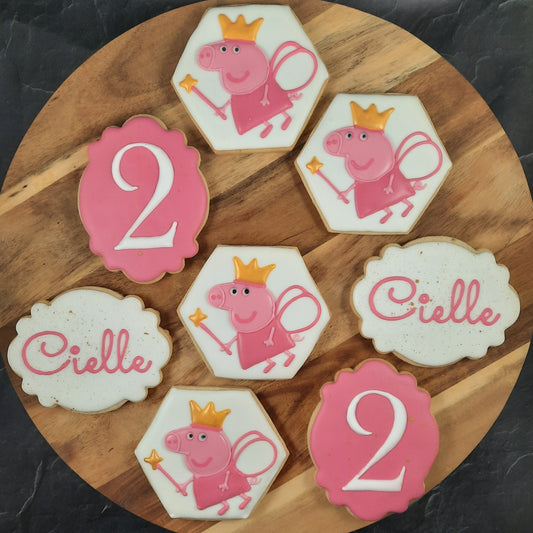 Peppa Pig Cookies for a 2nd Birthday