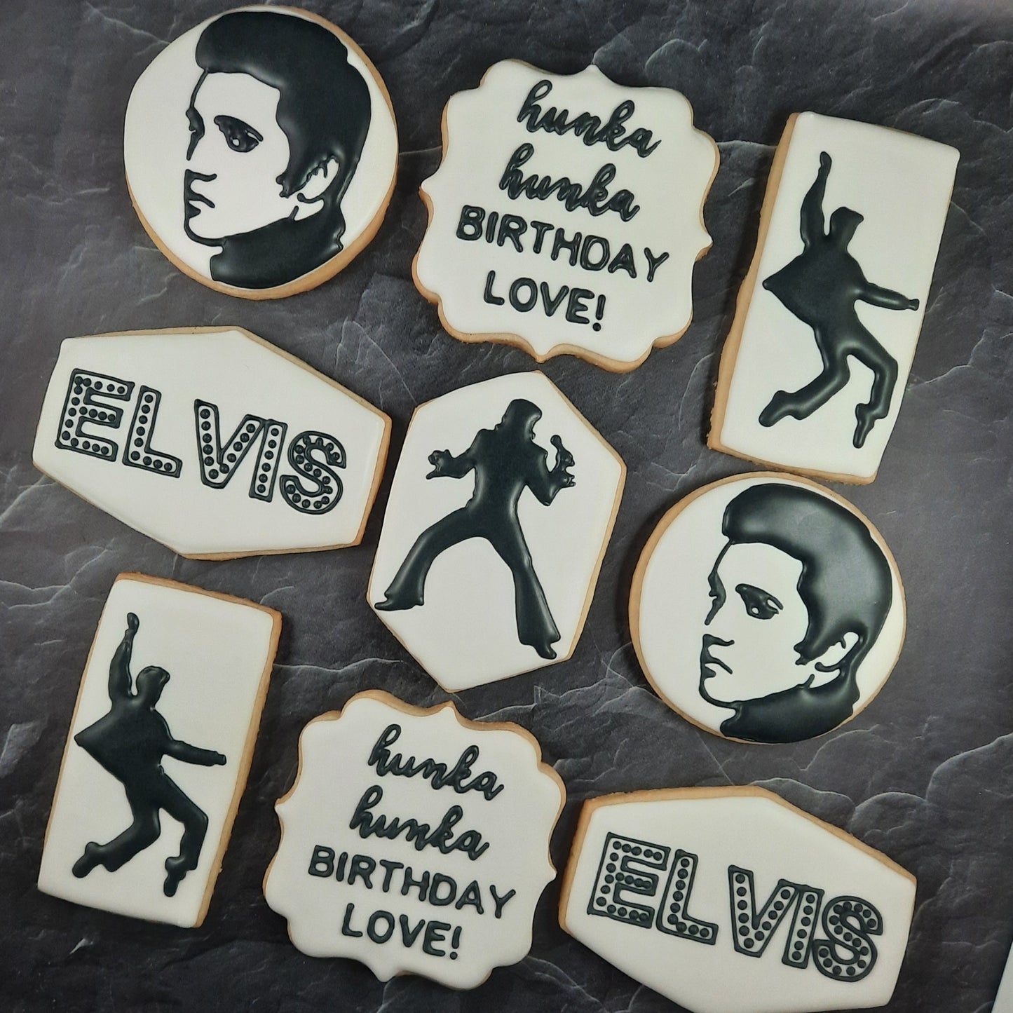 Elvis Themed Birthday Cookies