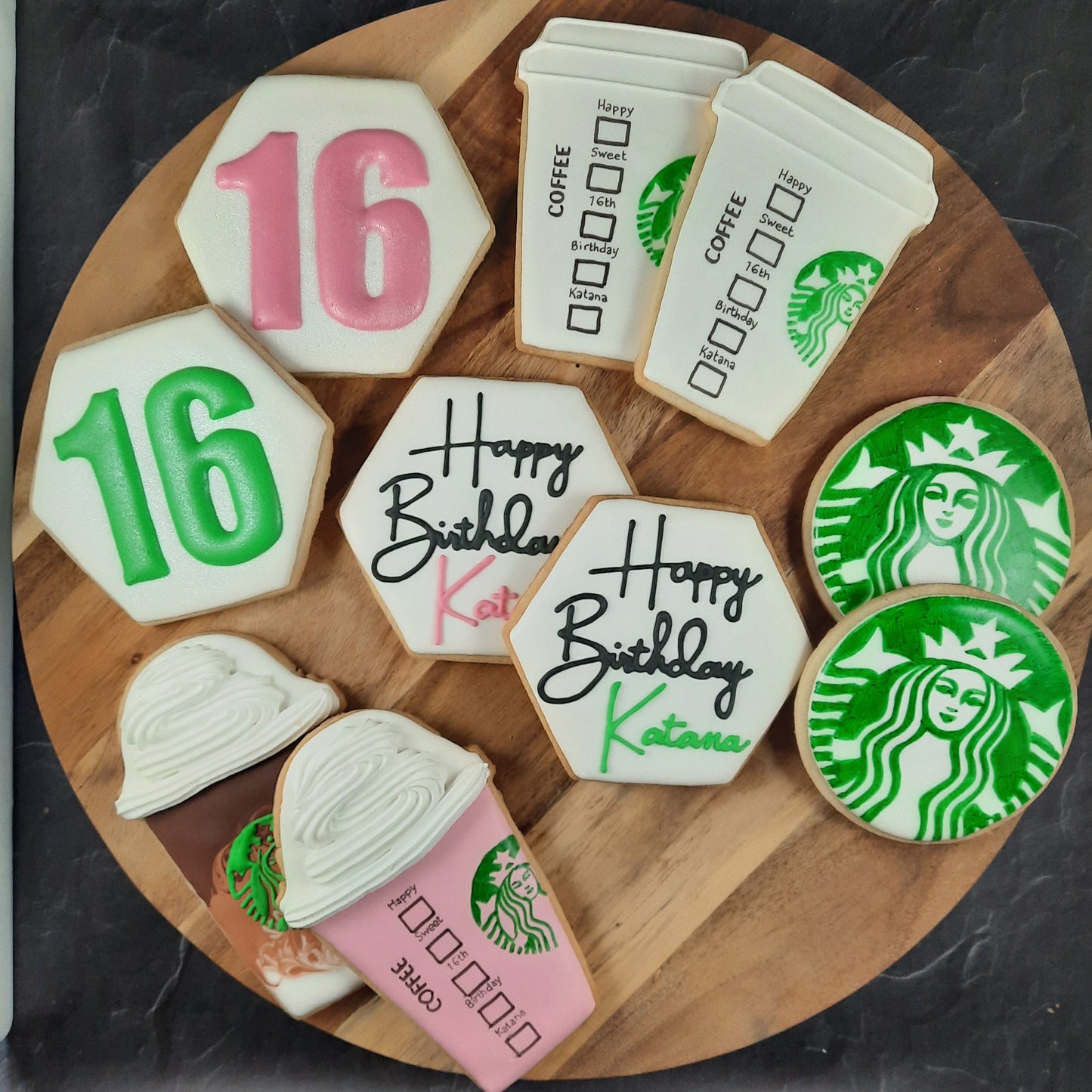 Starbucks Coffee Sweet 16 Birthday Cookies