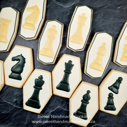 Chess Piece Cookies for a 30th Birthday