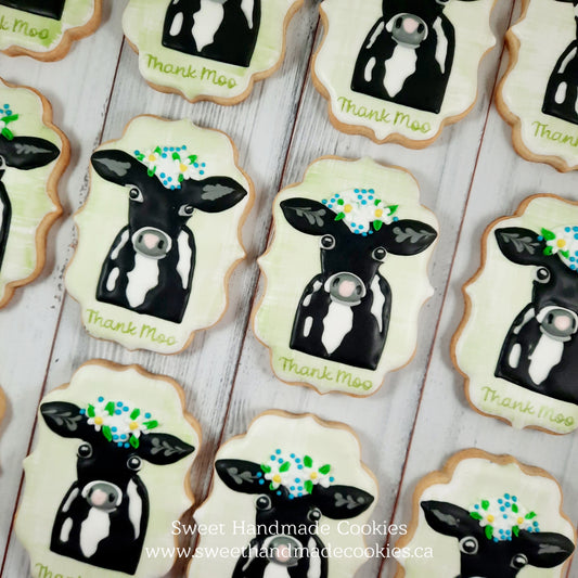 Baby Shower Cookies - Holstein Cow