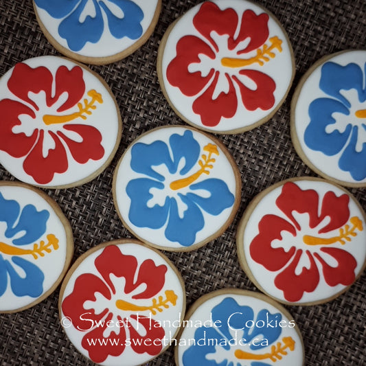 Tropical Hibiscus Flower Cookies