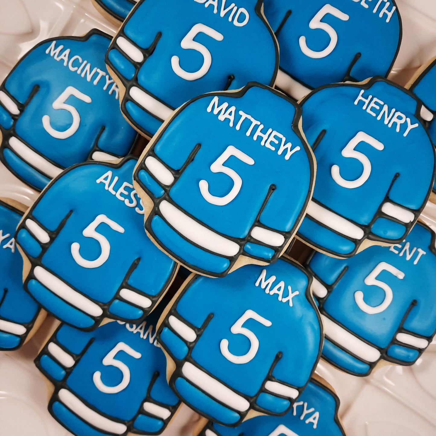 Hockey Jersey Cookies for a Fifth Birthday