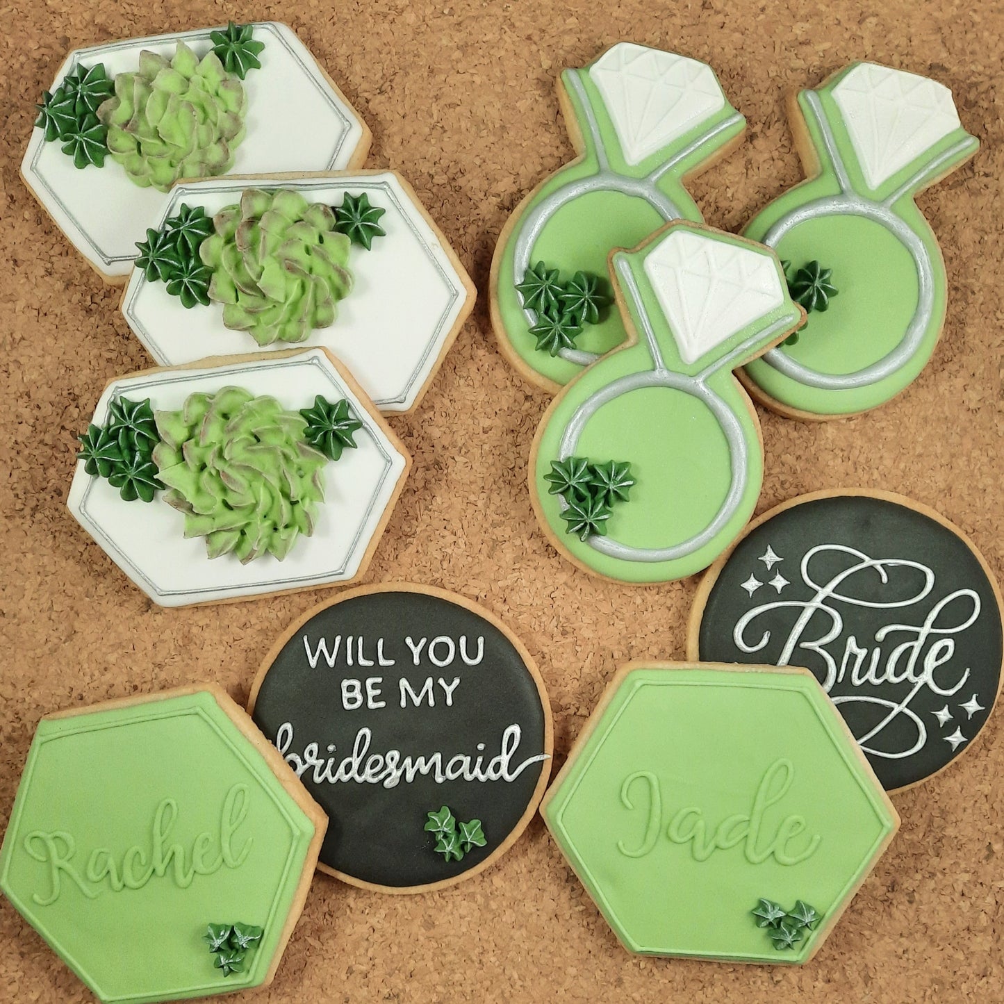 Bridesmaid Cookies - Succulents